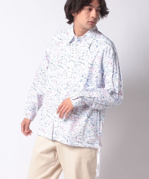 送料無料 定価2.4万 新品 Niche. Cherda Shirts M ホワイト 日本製 ニッチ 総柄 シャツ_画像10