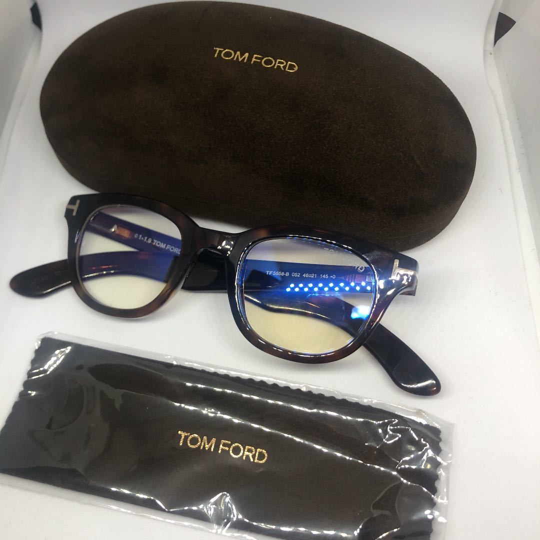 【未使用】TOMFORD ブラック　メガネ　眼鏡　TF5179 5558 トムフォード　 デミ柄　眼鏡　サングラス　トムフォード　百貨店 TOMFORD