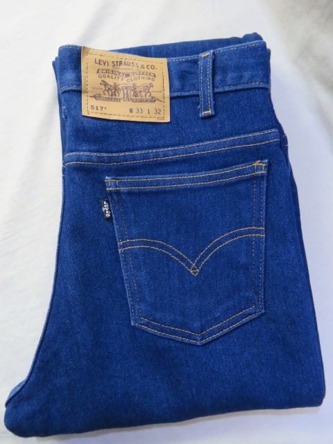 ☆90's ビンテージ 濃紺 Levi's517 ストレッチデニム 黒タブ ブーツカット フレア W33☆