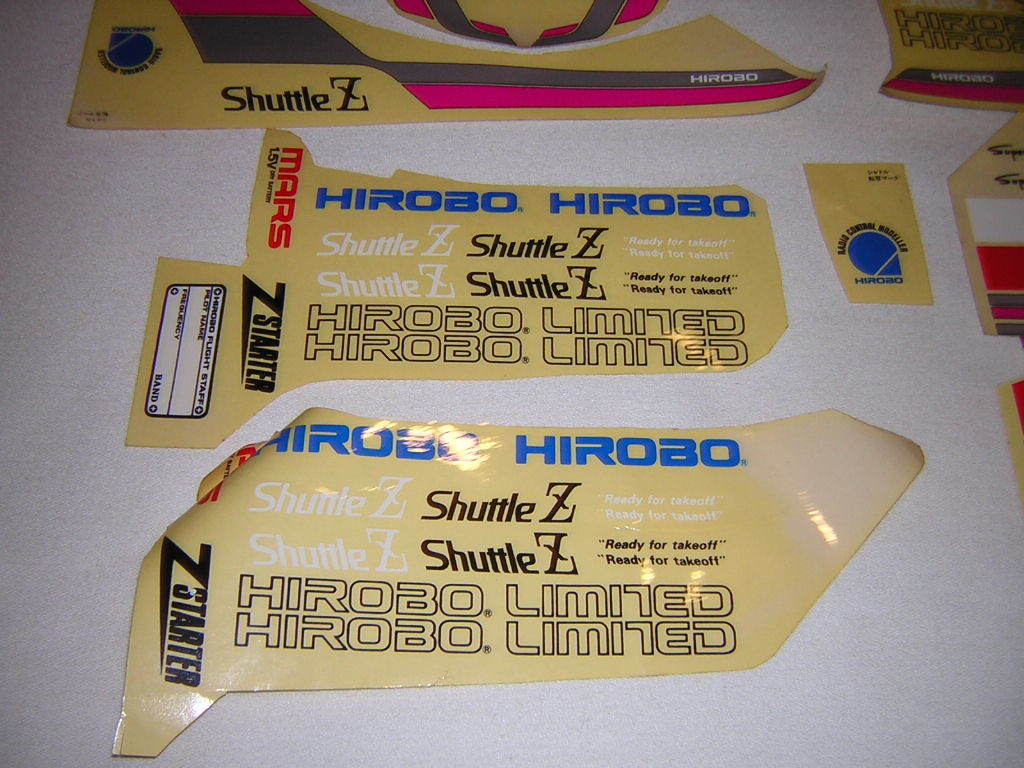  Hirobo Shuttle Z decal private person storage secondhand goods 