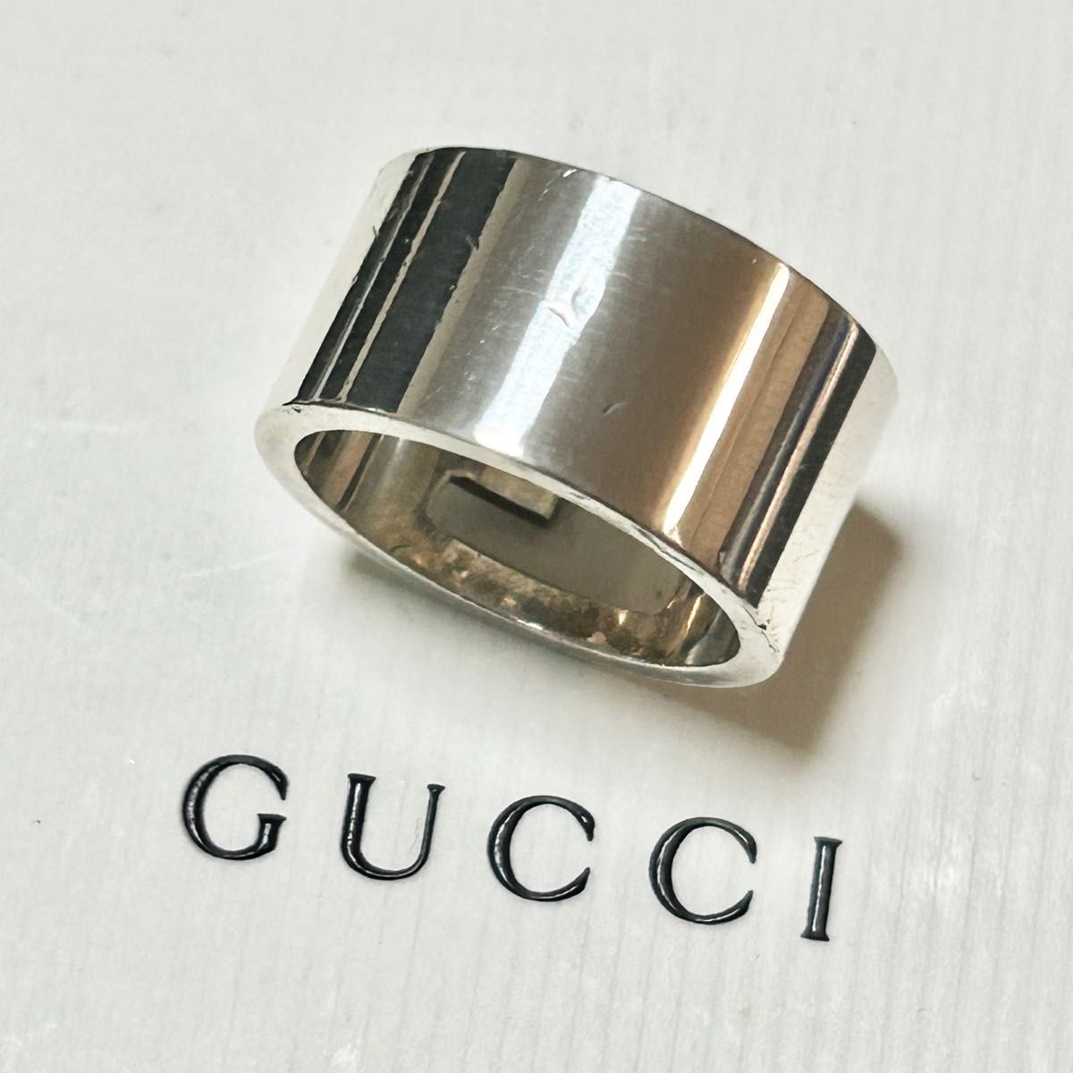 GUCCI グッチ ブランデッド リング 19号 指輪 シルバー ブランド GUCCI グッチ ブランデッド リング 19号 指輪 シルバー ブランド