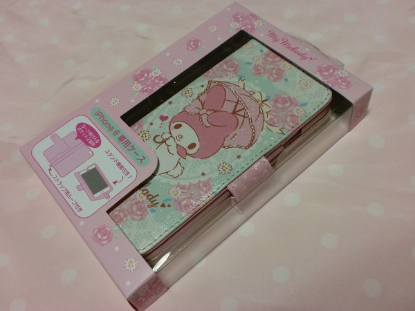 iPhone6 専用 マイメロディ 2つ折り手帳型ケース　傘・パラソル 990　My Melody Hello Kitty sanrio Japan_画像1