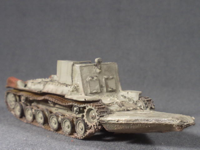 伐開車 ホK車　九七式中戦車車体使用非装甲型　1/72完成品　M.G.M_対ソ戦用にシベリアの密林を伐採する車輛。