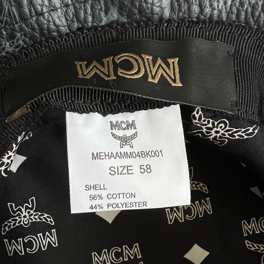 MCM ヴィセトス エコレザー ハット シグネチャー ロゴ ブラック 黒
