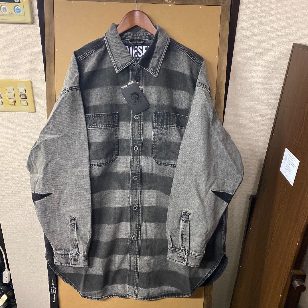 【新品】DIESEL ビッグサイズ ロングデニムシャツ XLサイズ_画像1