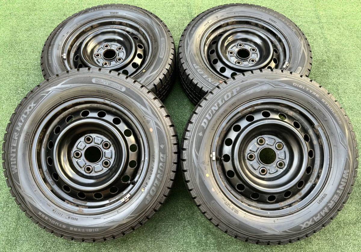 トヨタ 純正 15インチ スチールホイール＆DUNLOP WINTERMAXX 195/65R15 4本セット★ノア ヴォクシー エスクァイア アイシス オーリス等に_画像8