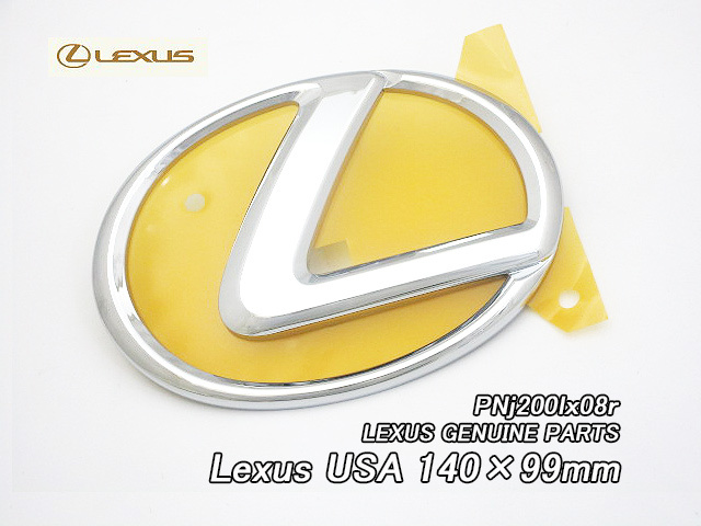 レクサスLマーク/LEXUS/140×99mm米国US純正エンブレム(PNj200lx08r)/ピン有り両面テープ付き/USDM北米仕様トヨタ車への流用にシンボルUSA_画像1