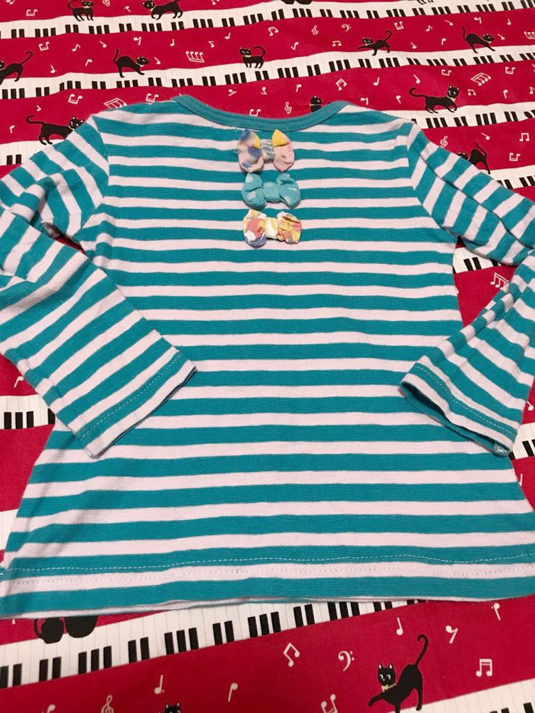 ヤフオク 中古 水色ボーダー 花イラスト 長袖tシャツ 90 ヤフオク 中古 水色ボーダー 花イラスト 長袖tシャツ 90