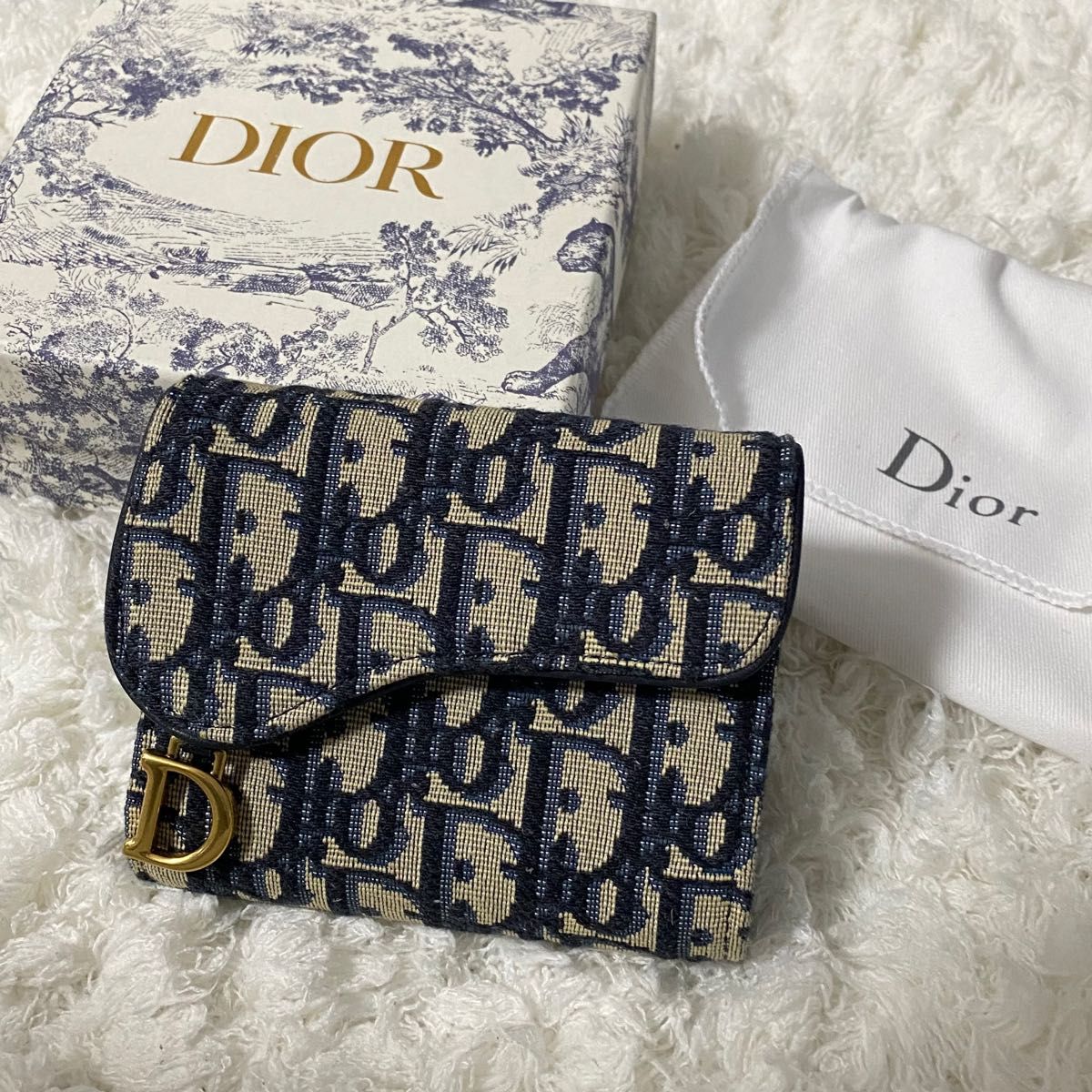 極美品 DIOR 三つ折り財布 サドルロータスウォレット｜PayPayフリマ