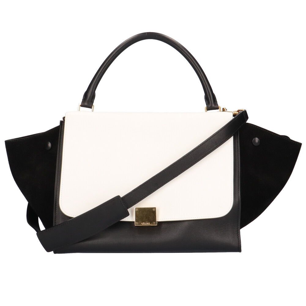 セリーヌ CELINE トラペーズ ショルダーバッグ レザー ブラック