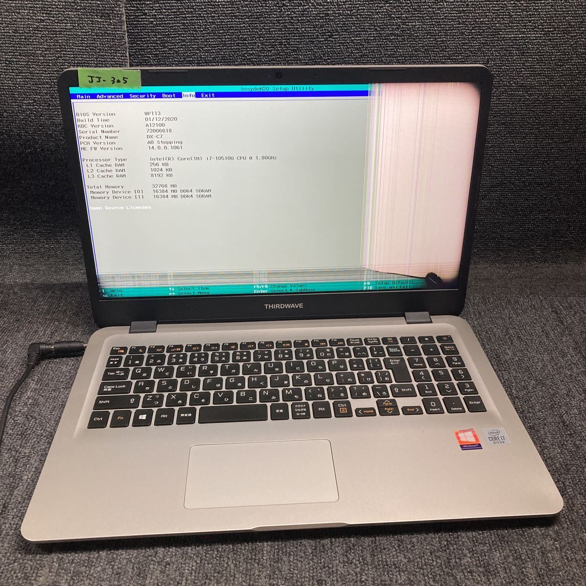Yahoo!オークション - JJ-305 激安 ノートPC THIRDWAVE DX-...