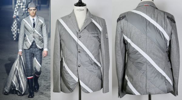 15AW MONCLER GAMME BLEU モンクレール ガムブルー バイアス 切替 ダウン テーラード ジャケット 1 b6602_画像1