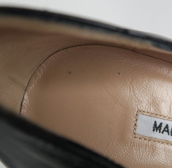 Manolo Blahnik マノロブラニク ハンギシ hangisi ヒール パンプス 黒 40.5 b6396の画像10