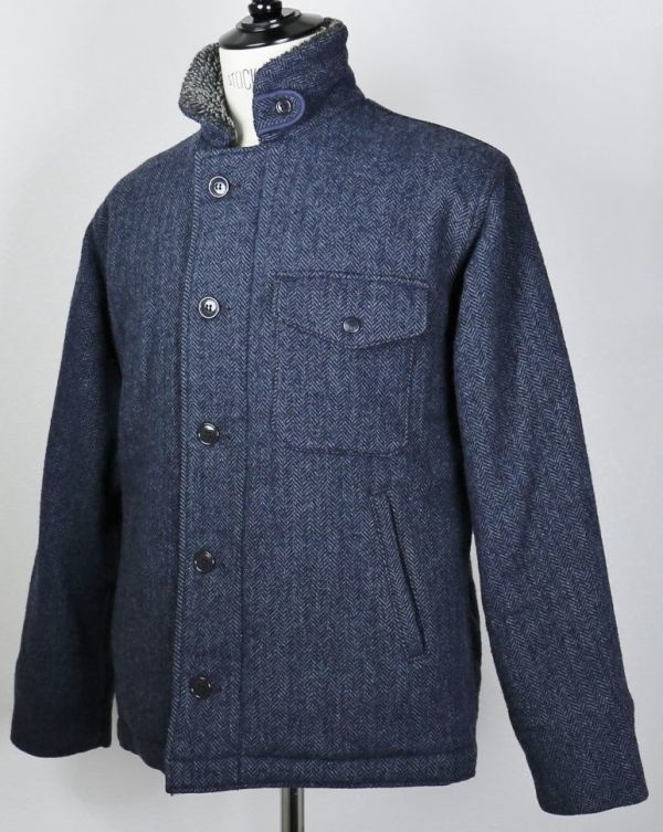 BONCOURA ボンクラ Deck Jacket Blue Tweed ツイード デッキ ジャケット 38 b6325の画像5