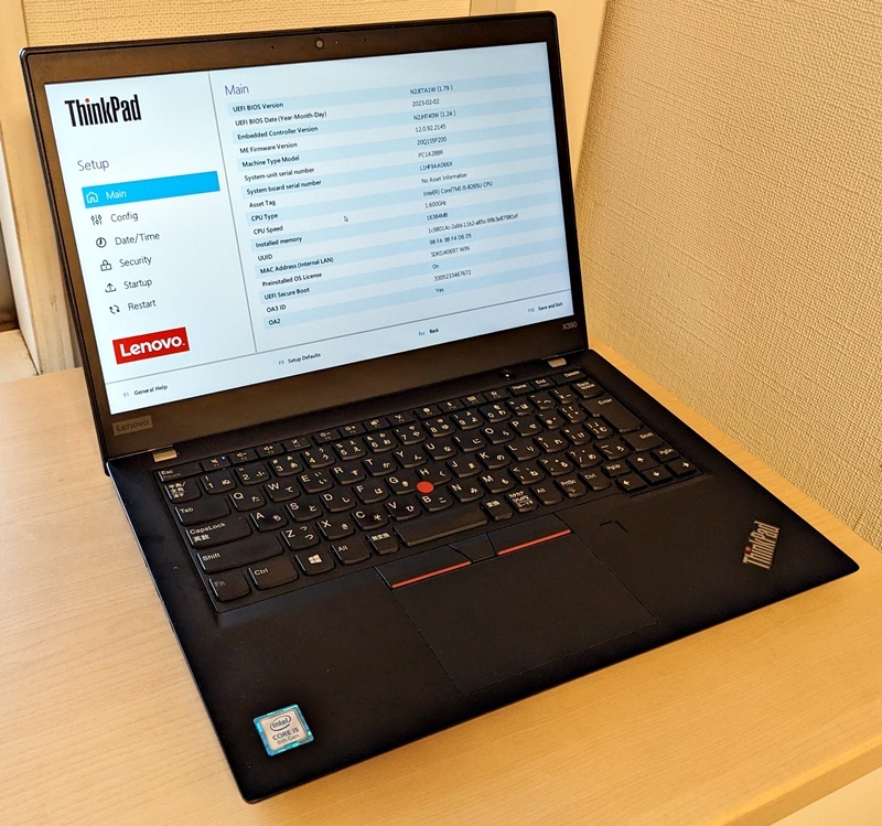 （中古）Lenovo Thinkpad X390 Intel Core i5-8265U/16GB/256GB SSD フルHD 1920x1080 13インチ 第8世代 Windows 11 Proの画像1