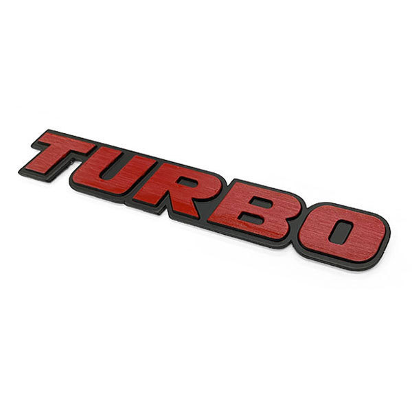 エンブレム 車 ステッカー TURBO ターボ パーツ カー用品 3D アクセサリー ロゴ マーク バックドア 外装 Aタイプ 色レッド 送料無料_画像1