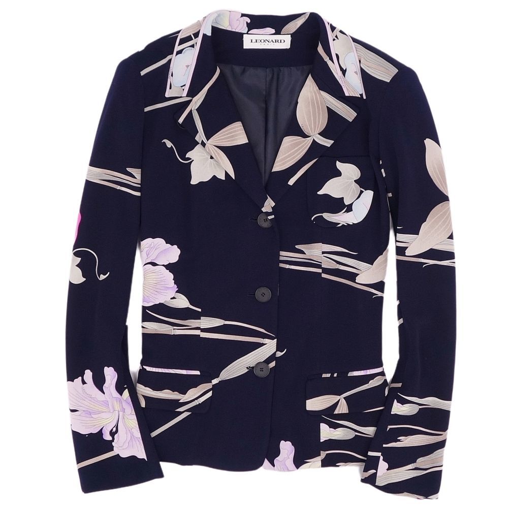 LEONARD PARIS シルクジャケット 38 上品な www.gold-estates.be