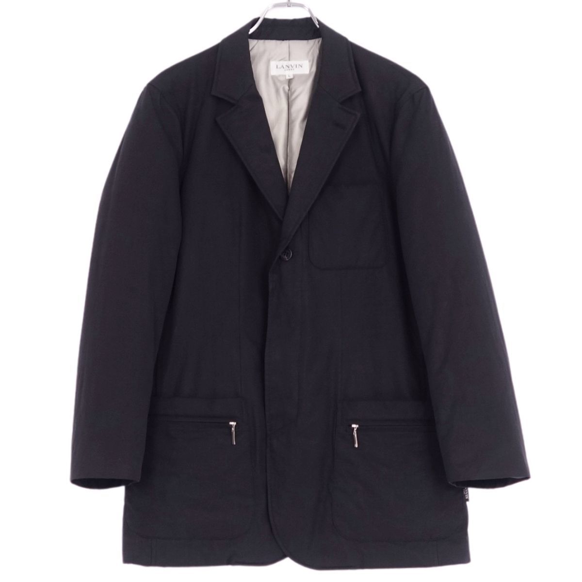 ランバン LANVIN SPORT ジャケット テーラードジャケット 中綿入り 無地 アウター メンズ L ブラック ch12mn-rm10f01555