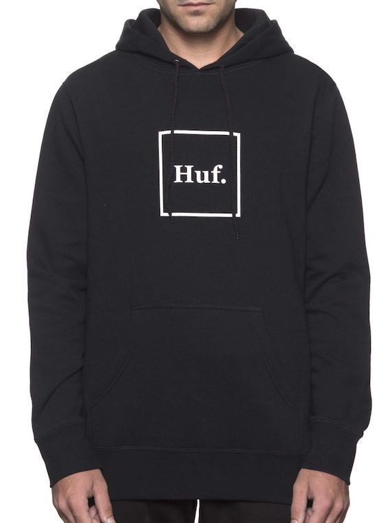 HUF Box Logo Pullover Hoodie Black XXL パーカー_画像1