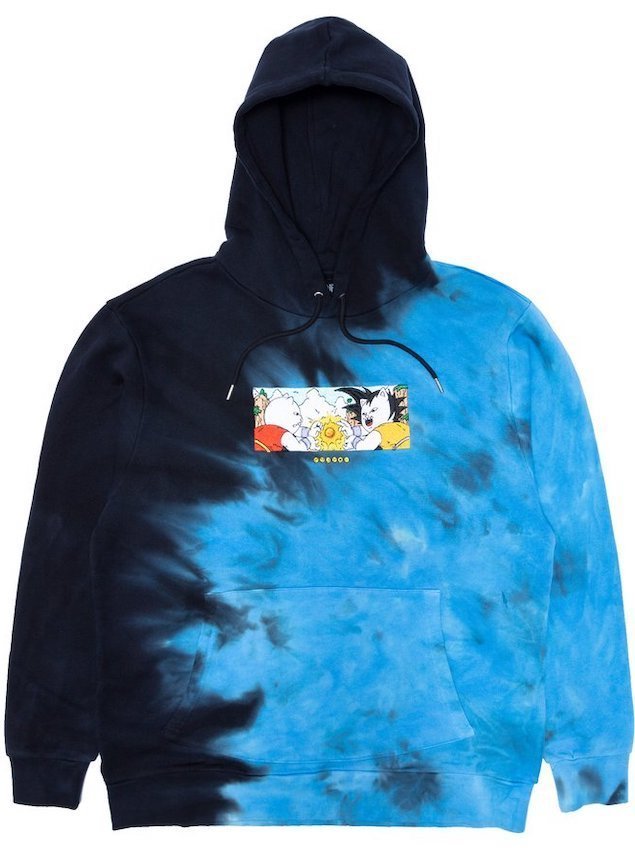 人気の Ripndip Nermku パーカー L Dye Black/Blue Hoodie Pullover