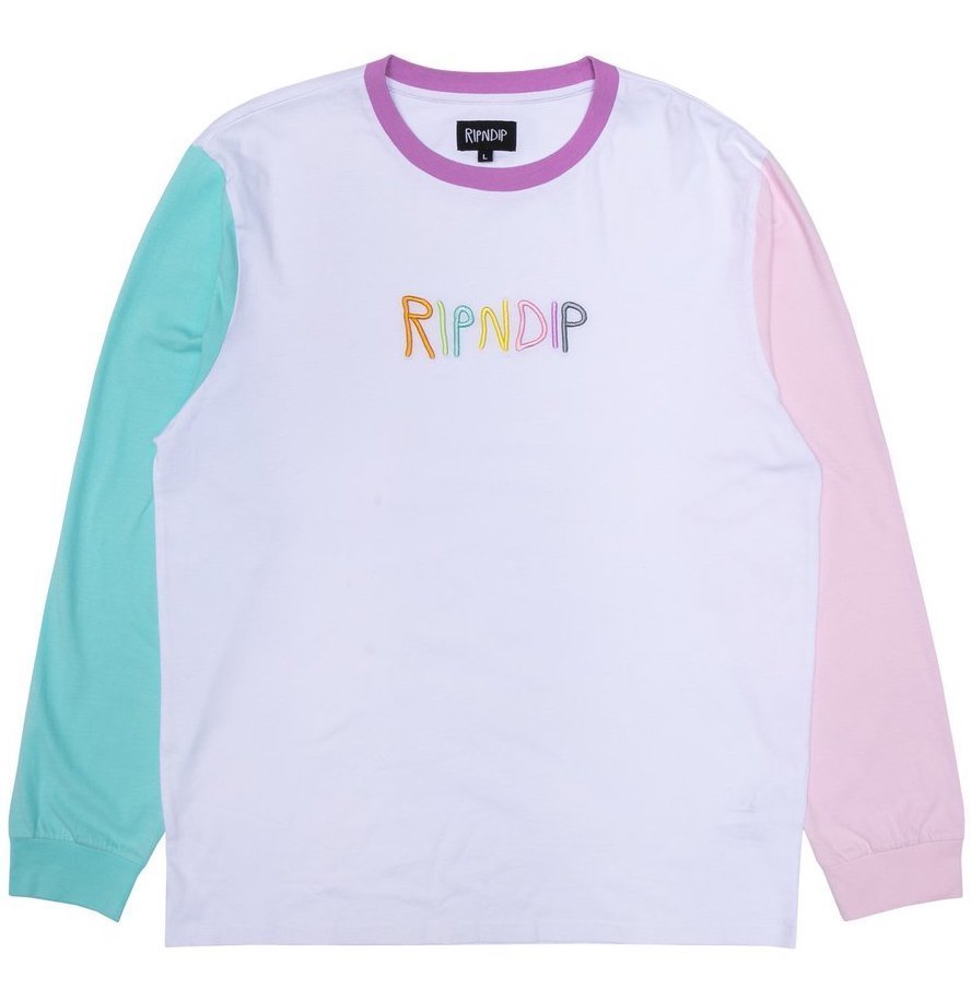 Ripndip Embroidered Logo L/S T-Shirt White L Tシャツ _画像1