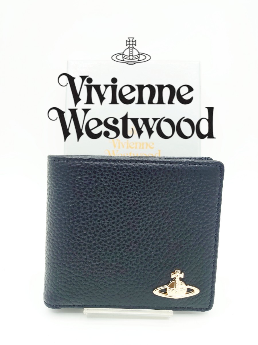 使い勝手の良い 【新品】vivienne westwood ヴィヴィアン・ウエストウッド 二つ折り財布 ブラック 財布