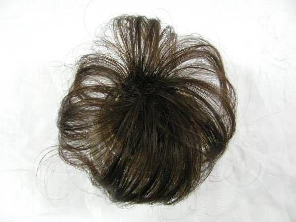 新品簡単!未使用 夏用頭頂部用ヘアつけ毛長め☆耐熱ダークブラウン