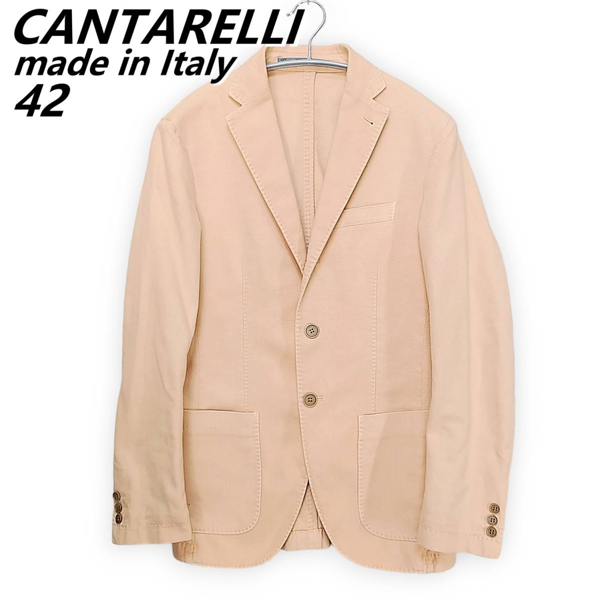 春夏 cantarelli イタリア製 コットンテーラードジャケット 薄オレンジ