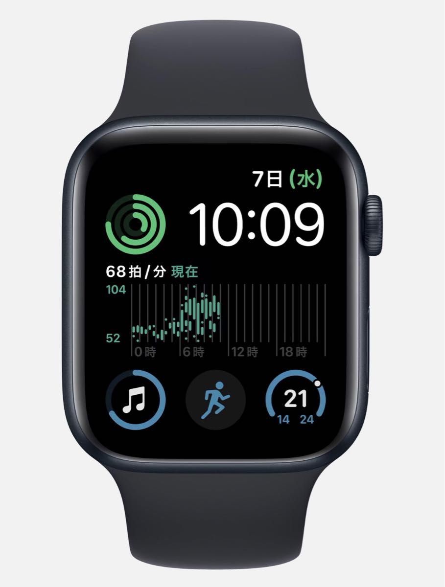 Apple Watch SE 第2世代 GPSmmミッドナイトアルミニウムケースとミッドナイトスポーツバンド MNKJ/A