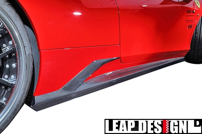 【M’s】Ferrari 458Italia (2009y-2015y) LEAP DESIGN サイドスカート 左右 ／／ FRP＋カーボン CARBON リープデザイン エアロ パーツ_画像1