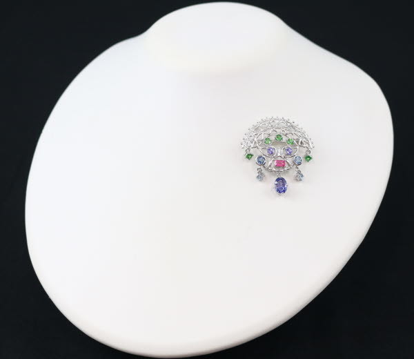 TASAKI タサキ ブローチ兼ペンダントトップ タンザナイト アクアマリン