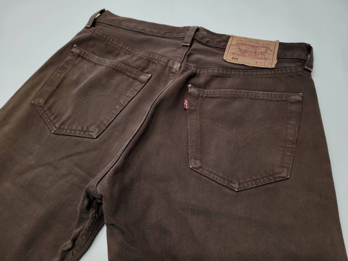 96年 USA製 levi's 501 w32 後染め ブラウン 552 90s 90年代 アメリカ製 アメリカ古着 ビンテージジーンズ 茶色_画像4