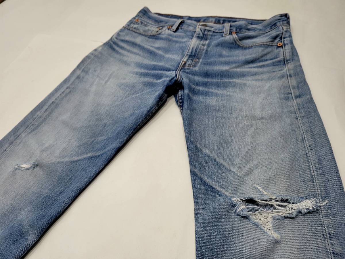 00年 USA製 levi's 505 w32 ヒゲ落ち ハチの巣 379 00年代 アメリカ製 ビンテージジーンズ クラッシュデニム_画像5