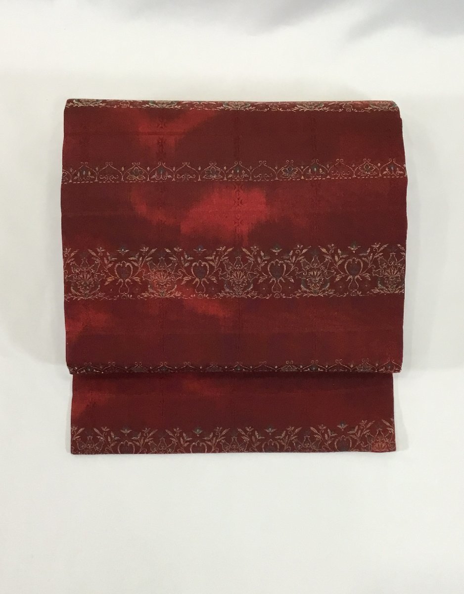 超激安 なごや帯/未使用品/西陣/正絹/全通/美品/仕立上がり【ゆずりは】5894 仕立て上がり 超激安 なごや帯/未使用品/西陣/正絹/全通/美品/仕立上がり【ゆずりは】5894 仕立て上がり