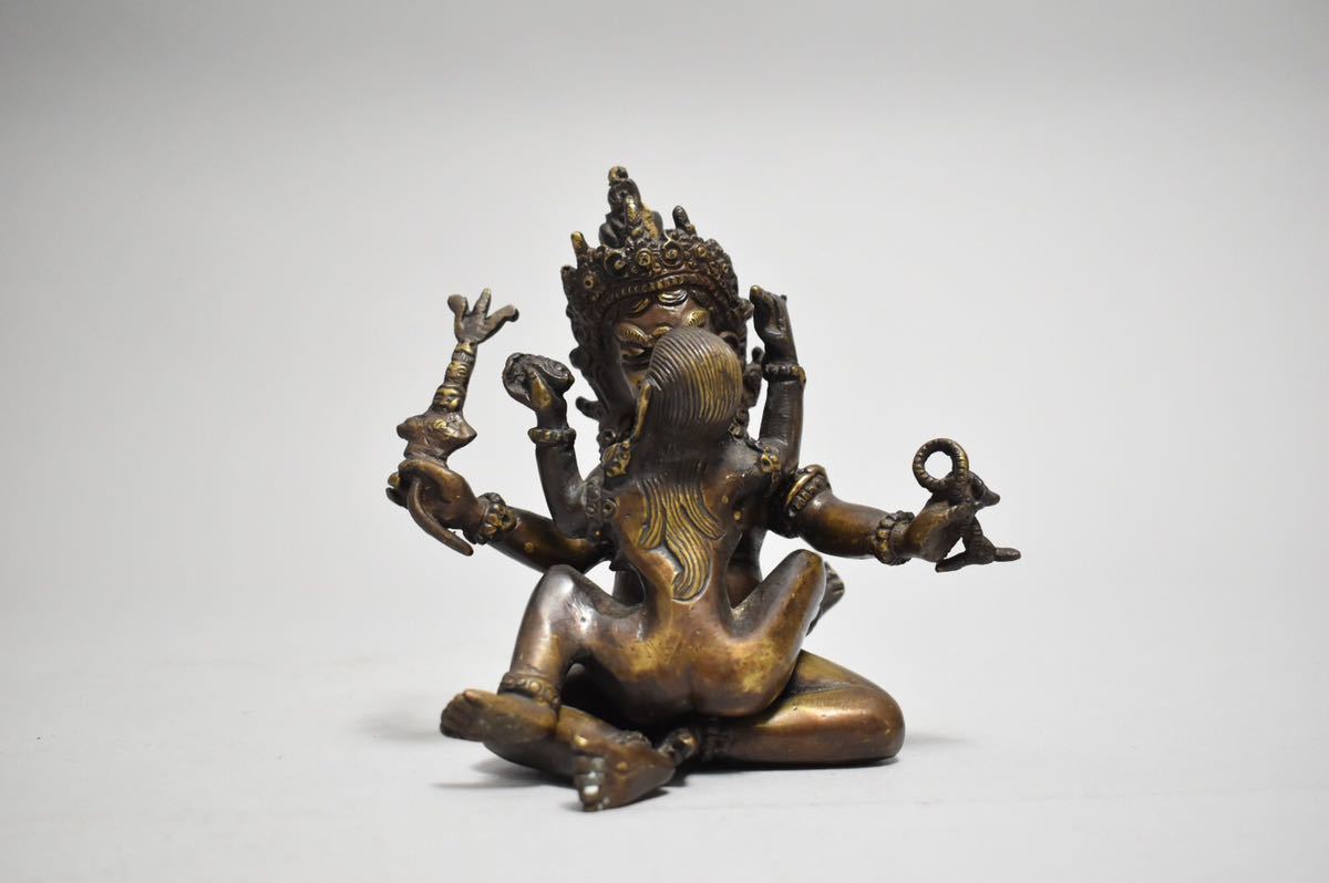 英】1829 時代 銅歓喜仏 仏教美術 中国 朝鮮 チベット 銅製 銅器 仏像