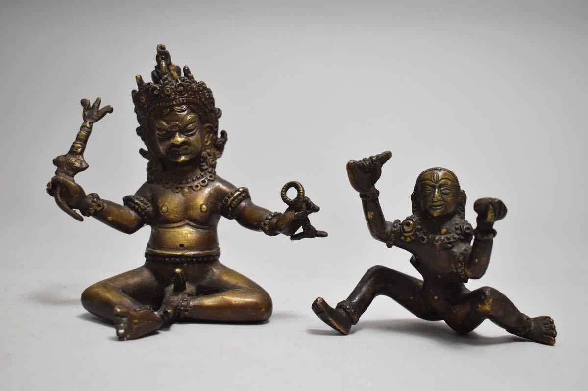 英】1829 時代 銅歓喜仏 仏教美術 中国 朝鮮 チベット 銅製 銅器 仏像 