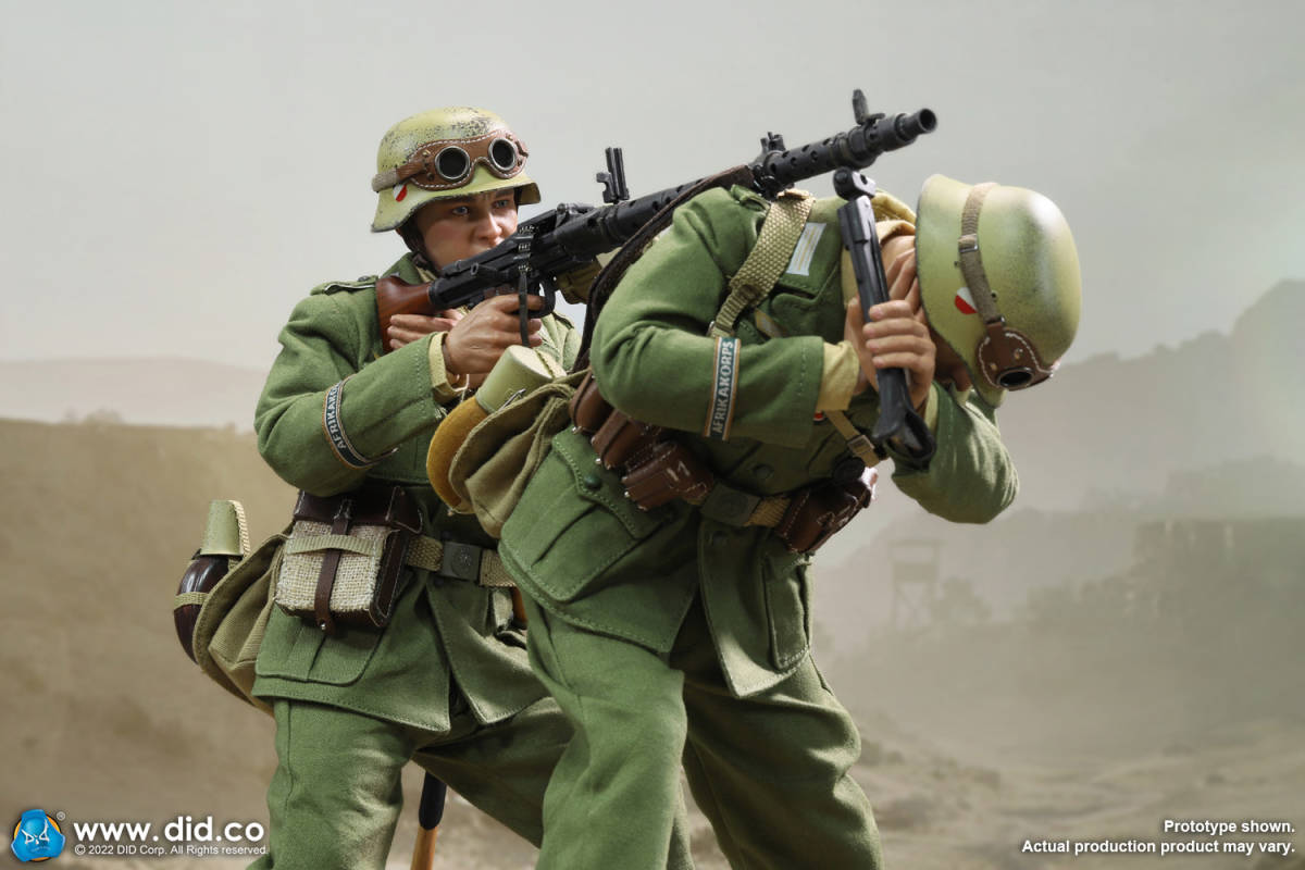 DID 1/6 WW2 ドイツ国防軍 ドイツアフリカ軍団 DAK ビアラス MG34機関銃手 未開封新品 D80158 検) DID Facepoolfigure SS DAMTOYS FLAGSET_画像5