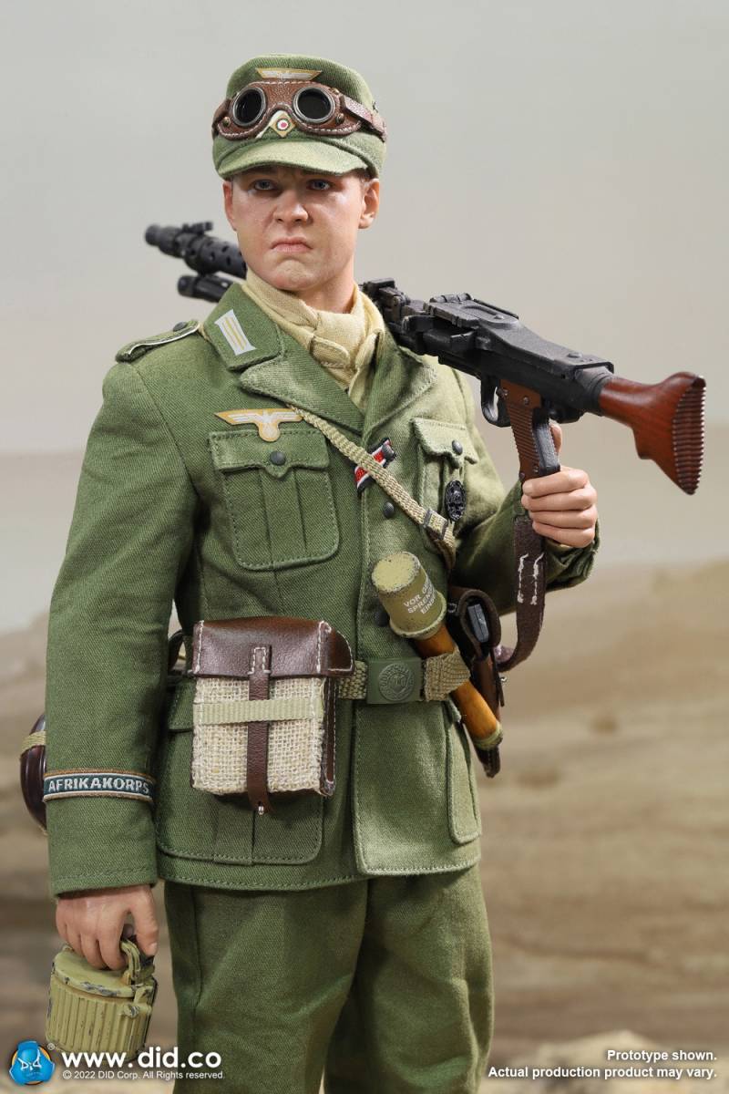 DID 1/6 WW2 ドイツ国防軍 ドイツアフリカ軍団 DAK ビアラス MG34機関銃手 未開封新品 D80158 検) DID Facepoolfigure SS DAMTOYS FLAGSET_画像1