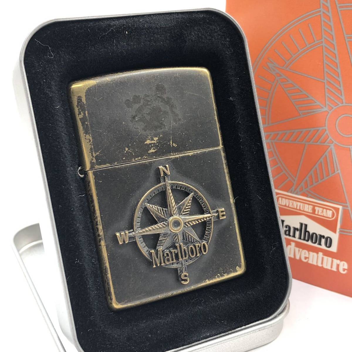 3TE ZIPPO Marlboro Compass solid brass ジッポー マルボロ ソリッド