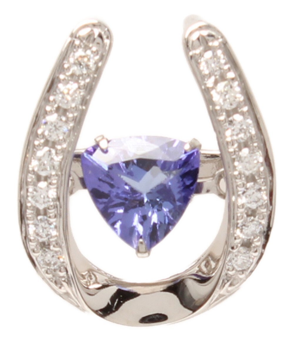 美品 ペンダントトップ Pt900 タンザナイト0.70ct ダイヤ0.15ct