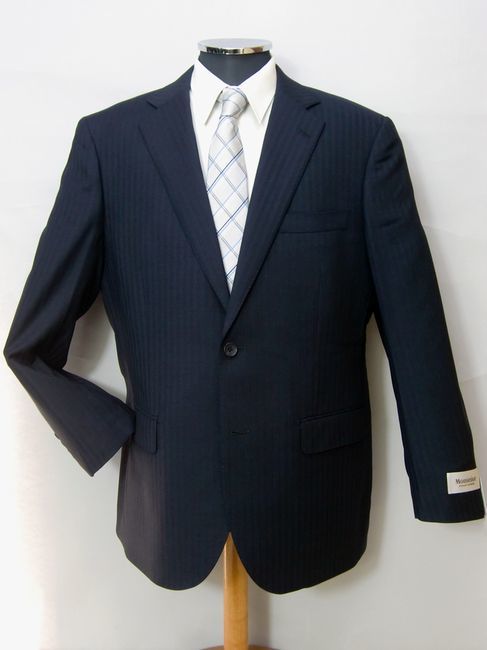 【春夏 特別価格】2釦2パンツスーツ・A-6・NIKKE・ハイグレード仕様・濃紺/織縞