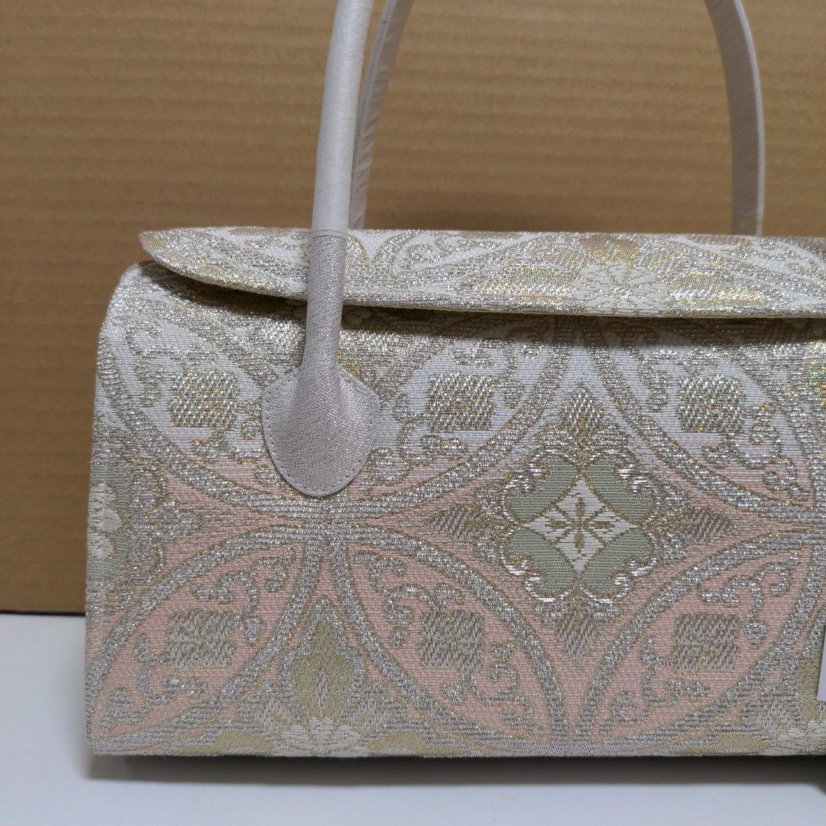 和装バック 利休バック かぶせバッグ 七宝つなぎ 西陣 正絹 お茶席