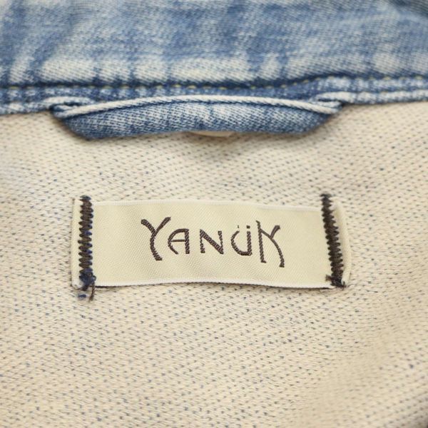 YANUK ヤヌーク 【DENIT】 デニット♪ USED加工 長袖 スウェット デニム ウエスタン シャツ Sz.S　レディース 日本製　D3T00441_3#O_画像5