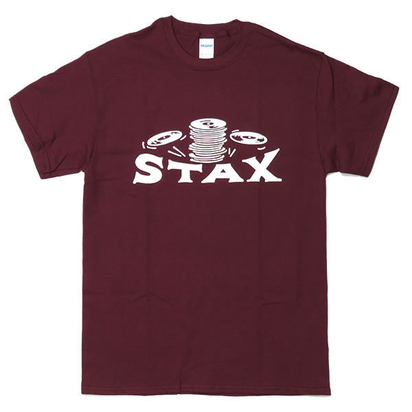 [XLサイズ]Stax（スタックス） Records クラシックロゴTシャツ エンジ_画像1