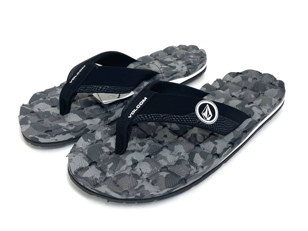 VOLCOM ボルコム V0812350GRC⑤ メンズ US8 26cm ビーチサンダル BeachSandal ビーサン グレー系 迷彩色 靴 ヴォルコム 新品 即決 送料無料_画像1