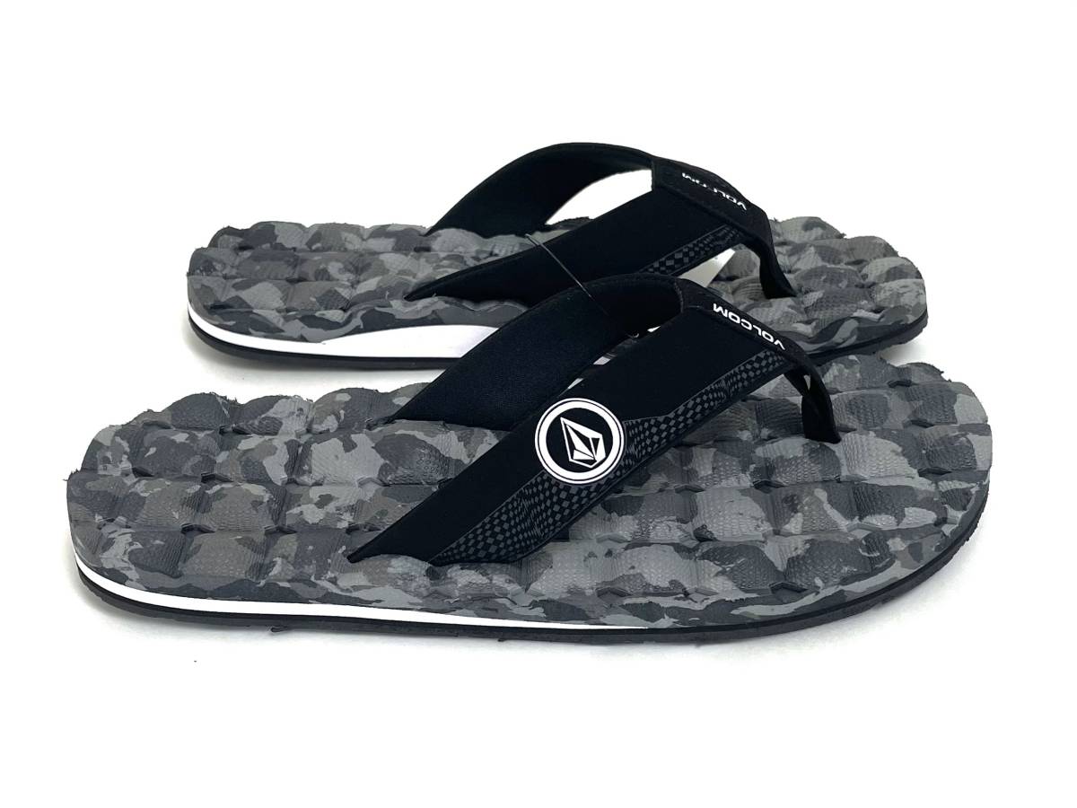 VOLCOM ボルコム V0812350GRC⑤ メンズ US8 26cm ビーチサンダル BeachSandal ビーサン グレー系 迷彩色 靴 ヴォルコム 新品 即決 送料無料_画像3