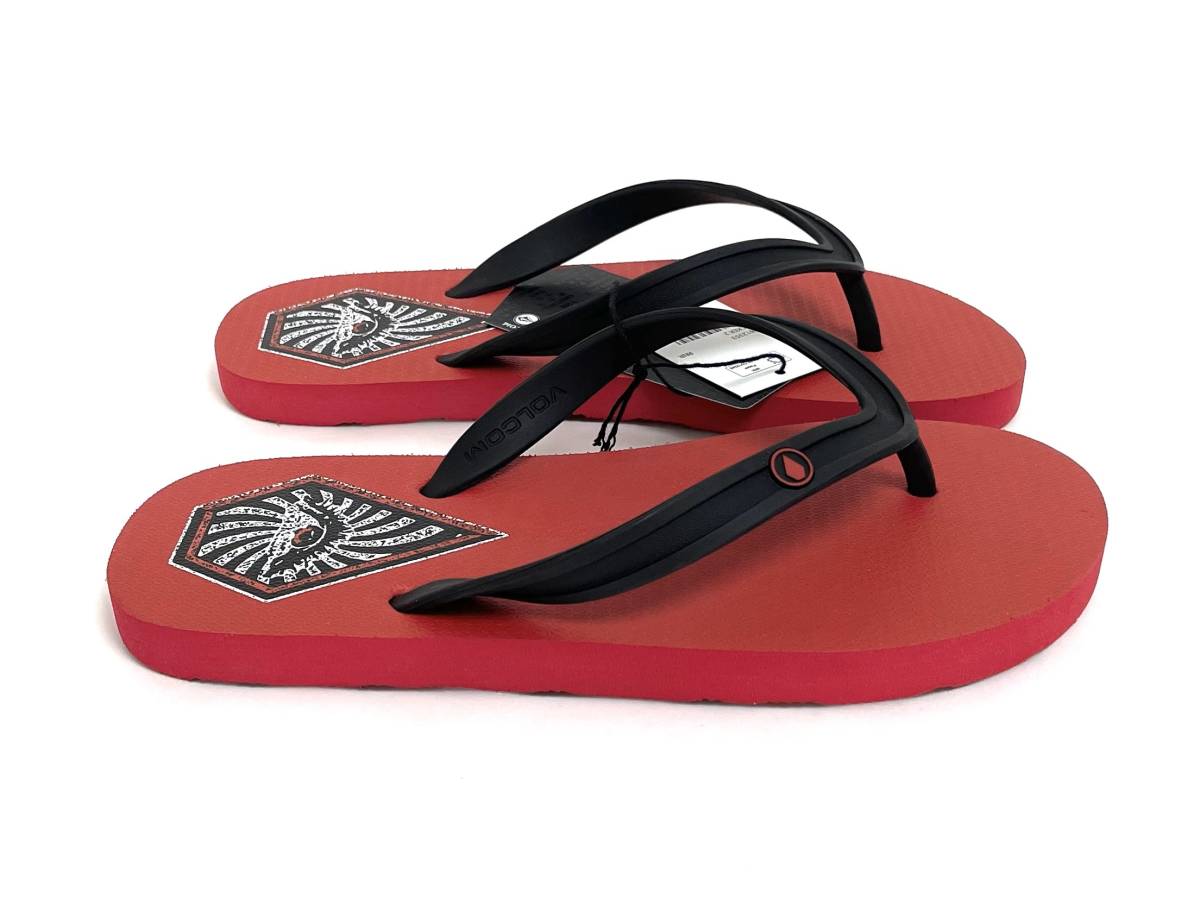 VOLCOM ボルコム V0812353RNR① メンズ US6 24cm ビーチサンダル BeachSandal ビーサン 赤色 リボン・レッド ヴォルコム 新品即決 送料無料_画像3