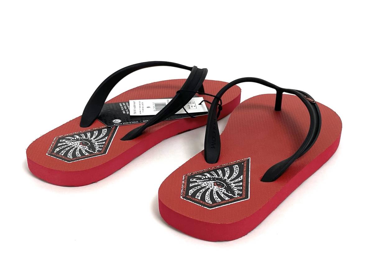 VOLCOM ボルコム V0812353RNR① メンズ US6 24cm ビーチサンダル BeachSandal ビーサン 赤色 リボン・レッド ヴォルコム 新品即決 送料無料_画像4