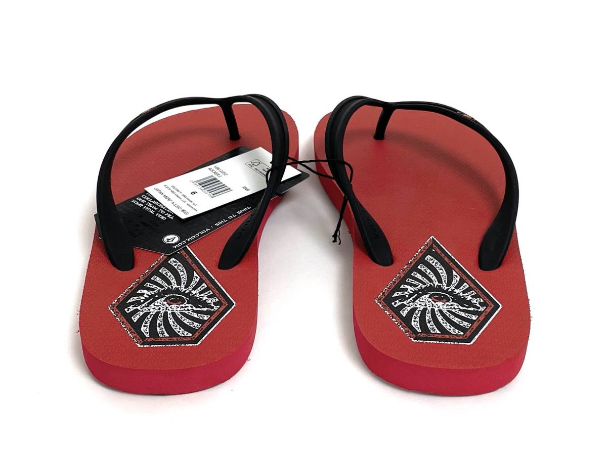 VOLCOM ボルコム V0812353RNR① メンズ US6 24cm ビーチサンダル BeachSandal ビーサン 赤色 リボン・レッド ヴォルコム 新品即決 送料無料_画像5