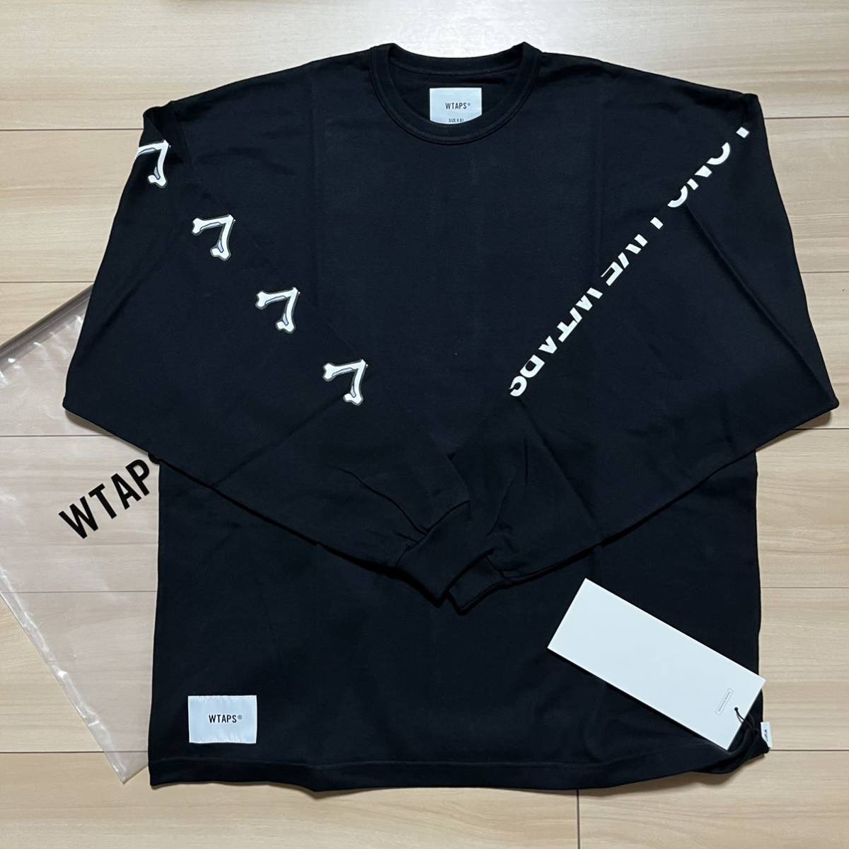 秋の新作黒S wtaps crossbones L/S Tee ロンT Tシャツ/カットソー(七分/長袖)